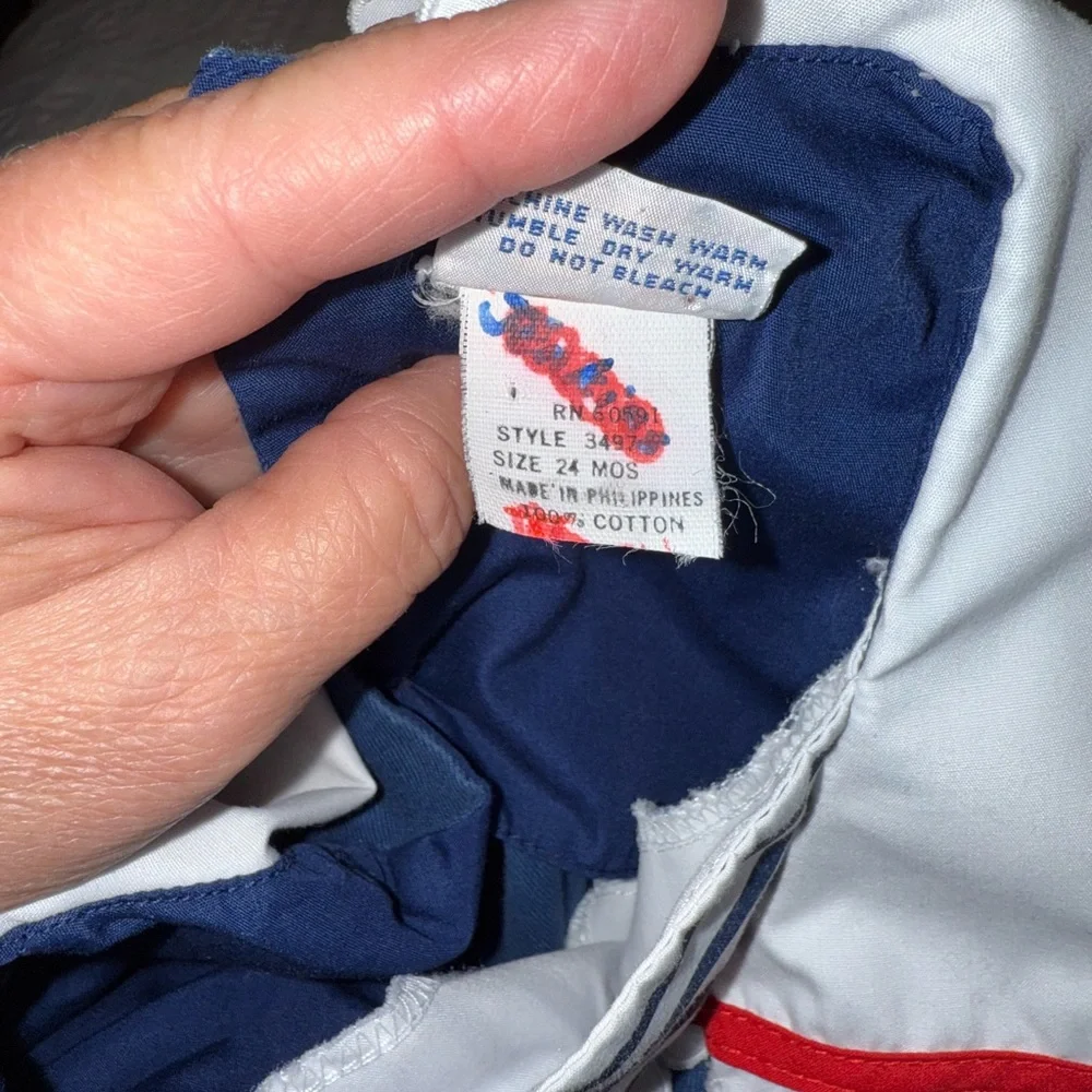 Vintage Petit Ami Nautical Blue Sailor Kids One Piece romper size 24 months